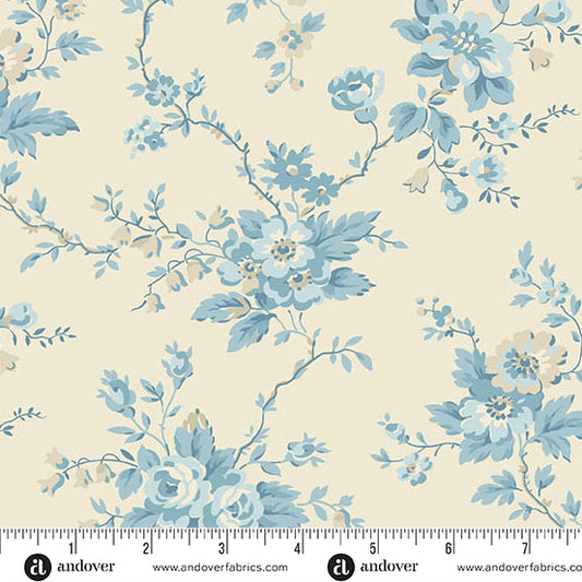 Special Delivery Heirloom Rose Breeze A10468BL by Laundry Basket Quilts for Andover Fabrics (sold in 25cm increments)
