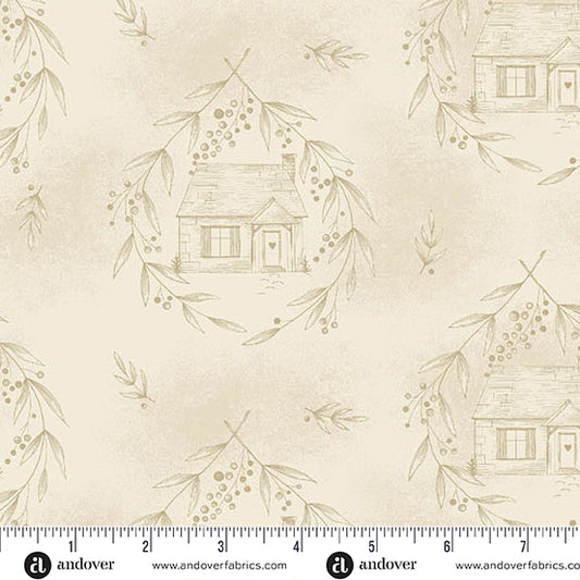 Special Delivery Cozy Cottage Wheat A10469L by Laundry Basket Quilts for Andover Fabrics (sold in 25cm increments)