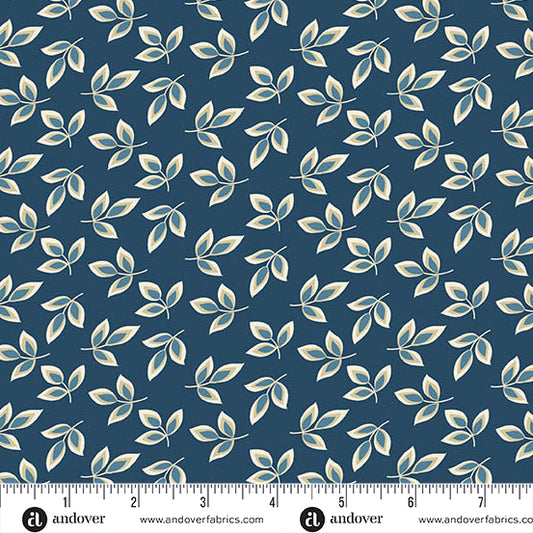 Special Delivery Jewelled Indigo A10471B by Laundry Basket Quilts for Andover Fabrics (sold in 25cm increments)