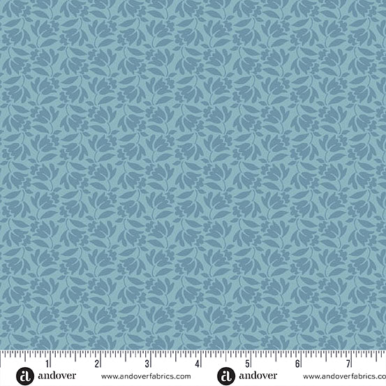Special Delivery Lilybell Faded Blue A10474B1 by Laundry Basket Quilts for Andover Fabrics (sold in 25cm increments)