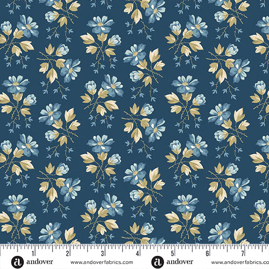 Special Delivery Apple Blossom Night A10479B by Laundry Basket Quilts for Andover Fabrics (sold in 25cm increments)