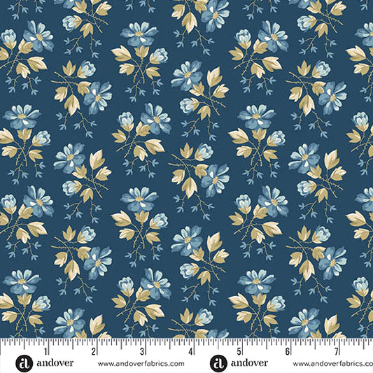 Special Delivery Apple Blossom Night A10479B by Laundry Basket Quilts for Andover Fabrics (sold in 25cm increments)