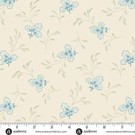 Special Delivery Floating Leaves Tranquil A10480L by Laundry Basket Quilts for Andover Fabrics (sold in 25cm increments)