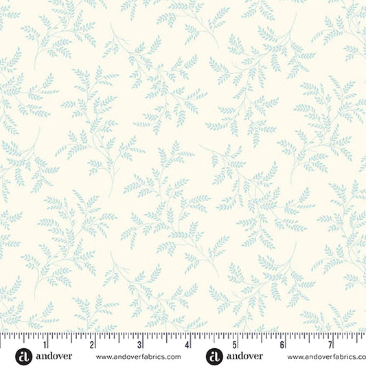 Special Delivery Tree Fern Cornflower A10484L by Laundry Basket Quilts for Andover Fabrics (sold in 25cm increments)