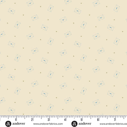 Special Delivery Love Letters Stationary A10486L by Laundry Basket Quilts for Andover Fabrics (sold in 25cm increments)