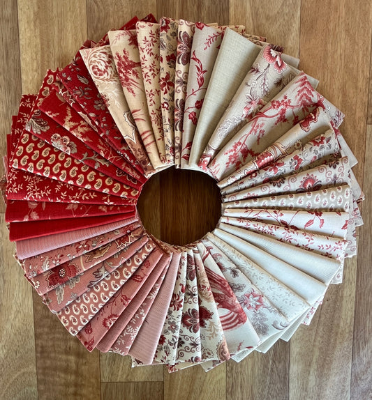 Le Jardin Rouge Fat Quarter Bundle by French General for Moda Fabrics