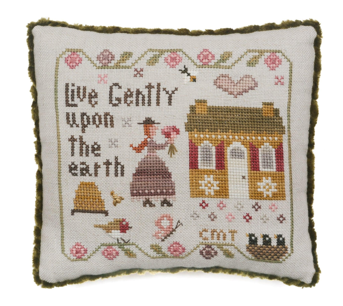 Live Gently Cross Stitch Pattern Heart in Hand