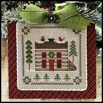 Log Cabin Christmas 8 - Log Cabin Cross Stitch Pattern Little House Needleworks