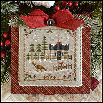 Log Cabin Christmas 3 - Fox Cross Stitch Pattern Little House Needleworks