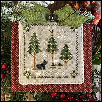 Log Cabin Christmas 4 - Bear Cross Stitch Pattern Little House Needleworks