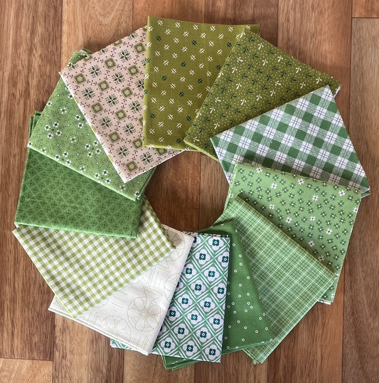Greens Fat Quarter Bundle Lori Holt for Riley Blake Designs