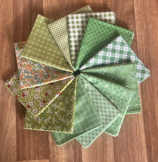 Greens Fat Quarter Bundle Lori Holt for Riley Blake Designs