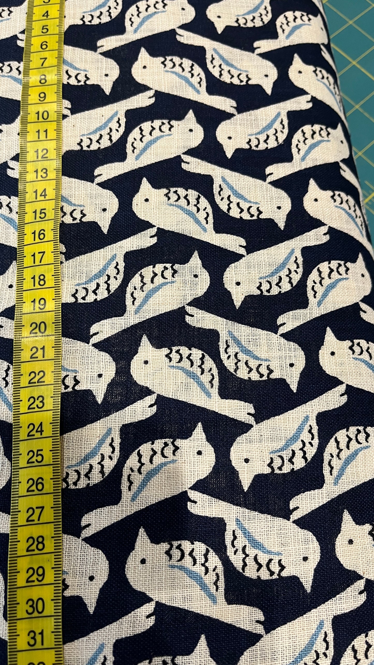 Linen Like Love Birds Navy Canvas by Sevenberry fabric (sold in 25cm increments)