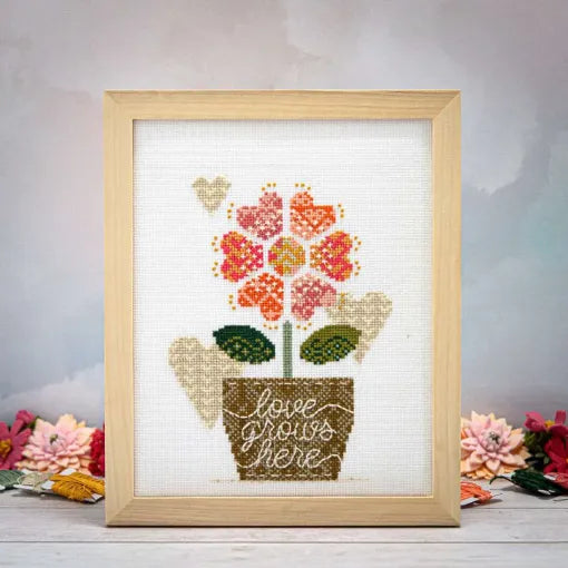 Love Grows Here Cross Stitch Pattern by Counting Puddles