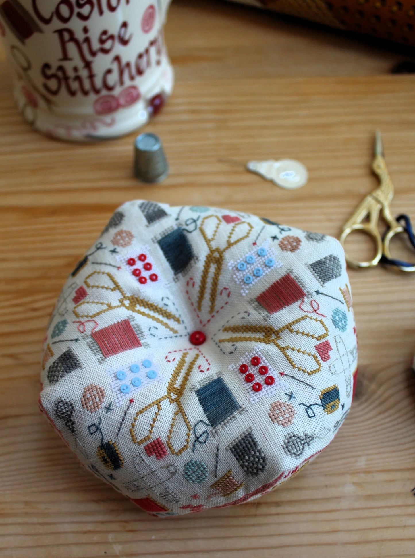 Love to Stitch Biscornu Cross Stitch Pattern by Cosford Rise Stitchery
