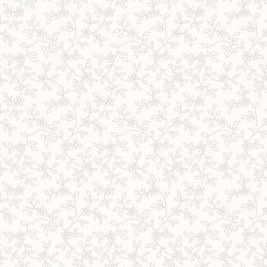 Solitaire Star Lacy-Vines Soft White MAS207-SW by Maywood Studio (sold in 25cm increments)