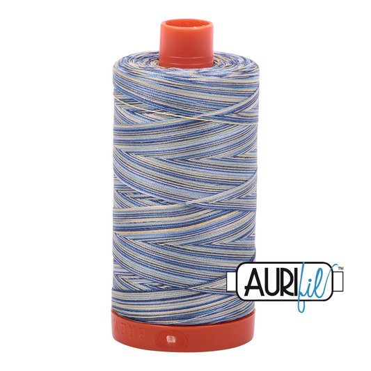 Aurifil 50wt Cotton 4649 Lemon Blueberry Variegated 1300m Spool