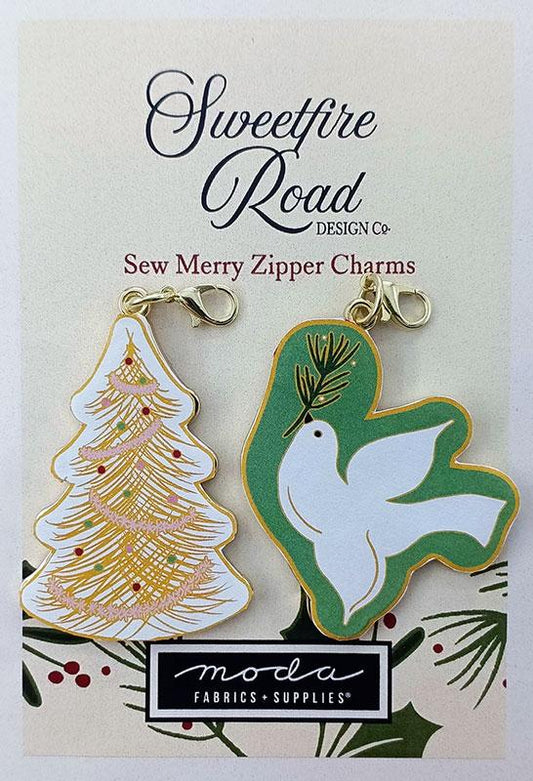 Tree and Dove Zipper Pull by Sweetfire Road for Moda fabrics