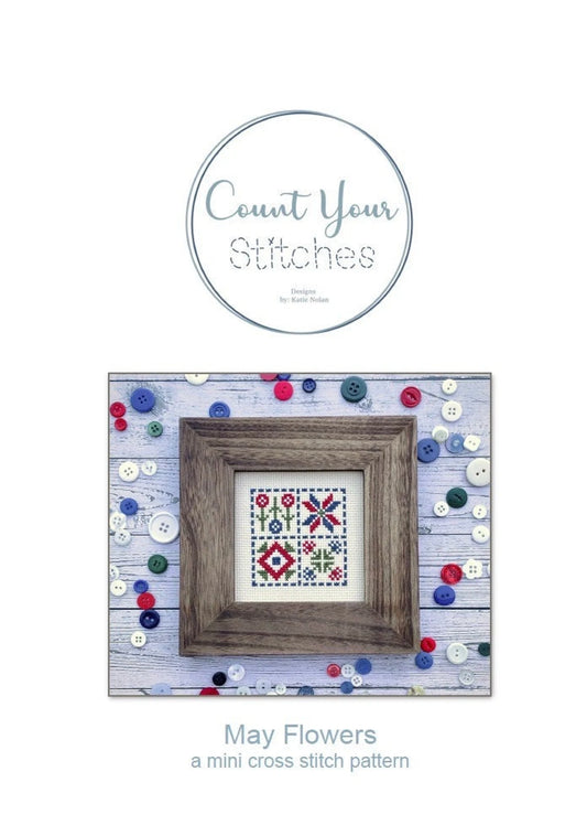 May Flowers Mini Cross Stitch Pattern by Count Your Stitches Designs