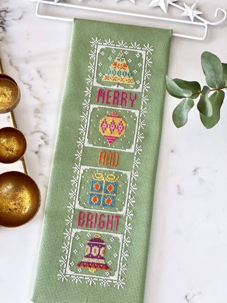 Merry & Bright Mini Cross Stitch Kit Historical Sampler Company