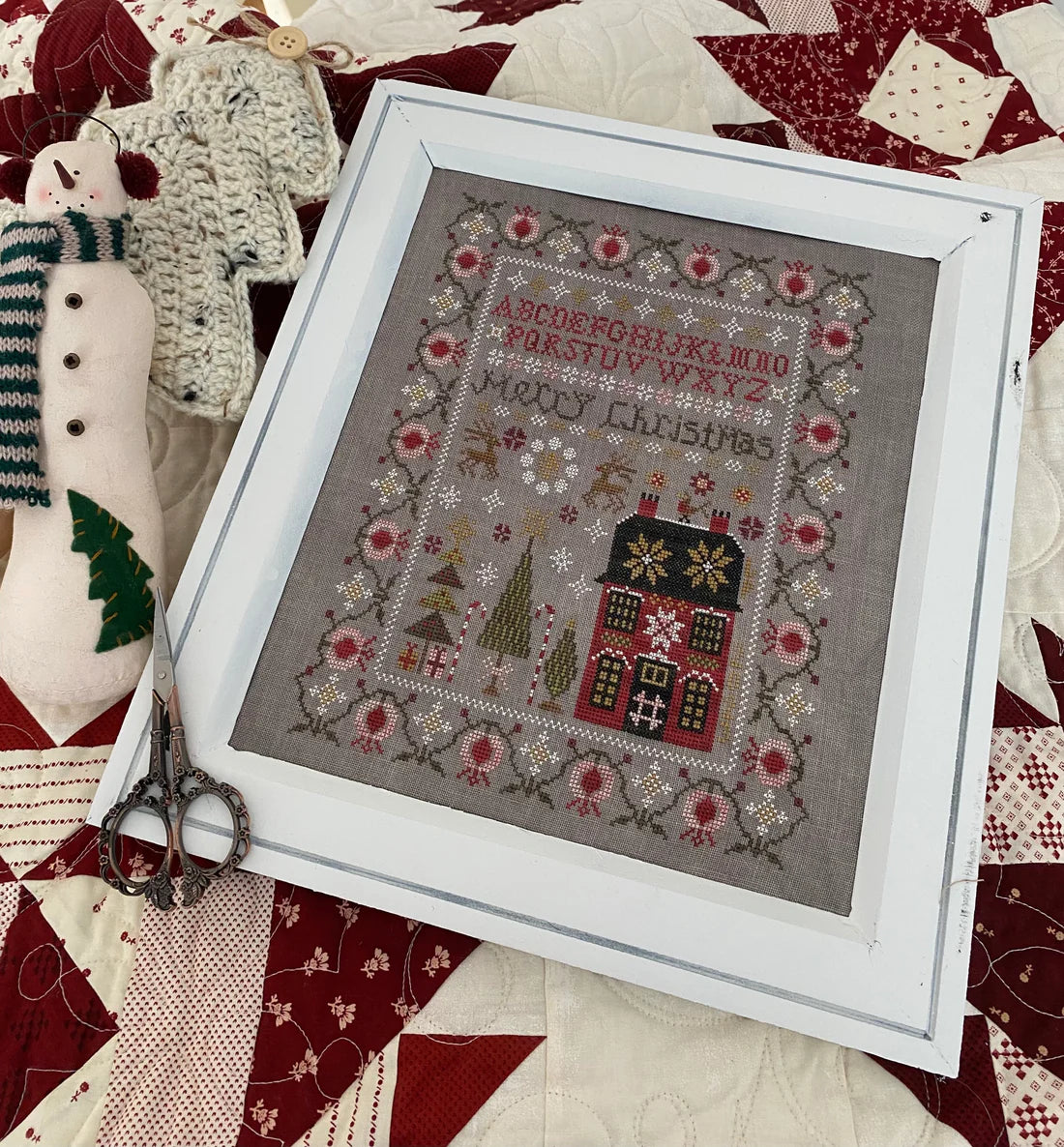 Merry Christmas Sampler Cross Stitch Pattern Pansy Patch Quilts and Stitchery