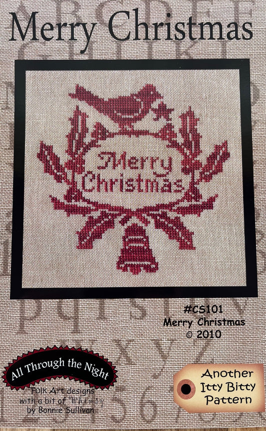 Merry Christmas Cross Stitch Pattern by All Through the Night