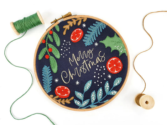 Merry Christmas Embroidery Kit by Oh Sew Bootiful