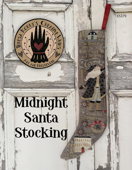 Midnight Santa Stocking Cross stitch pattern by Teresa Kogut