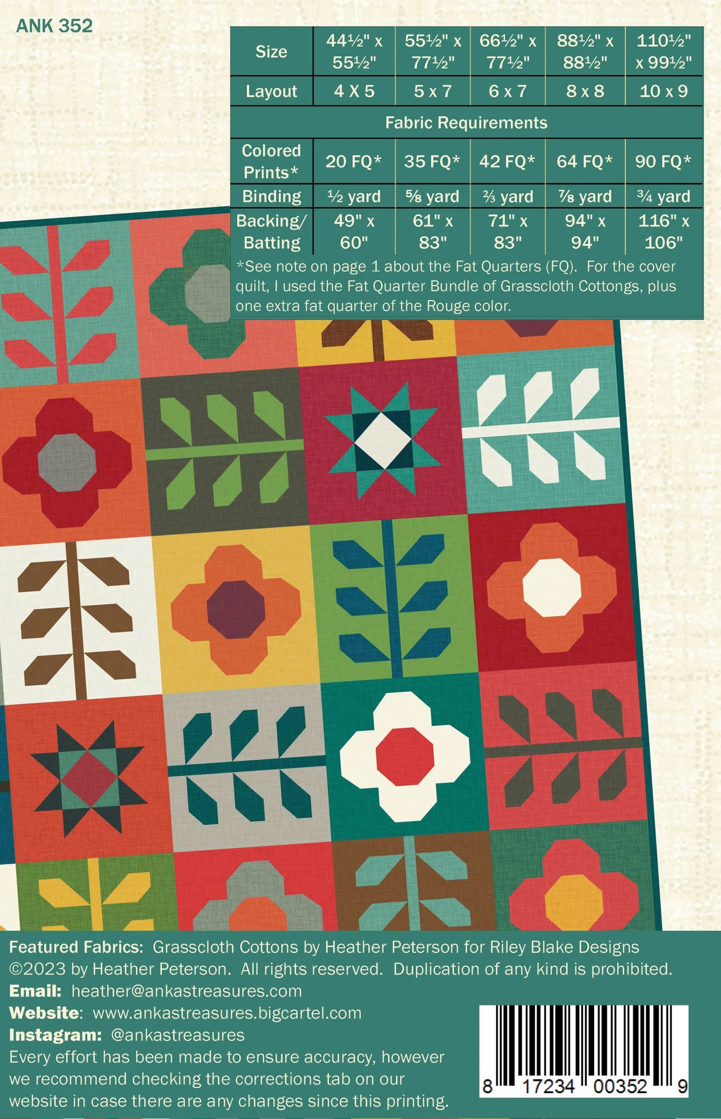 Mod Blossoms Quilt Pattern by Anka's Treasures