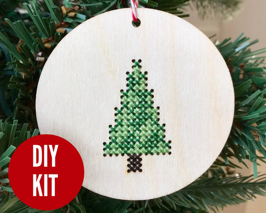 Modern Tree Ornament Cross Stitch Kit from Canadian Stitchery