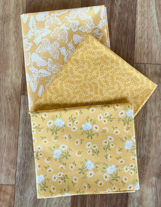 My Secret Garden Yellow Fat Quarter Bundle by Stacy Iest Hsu for Moda Fabrics