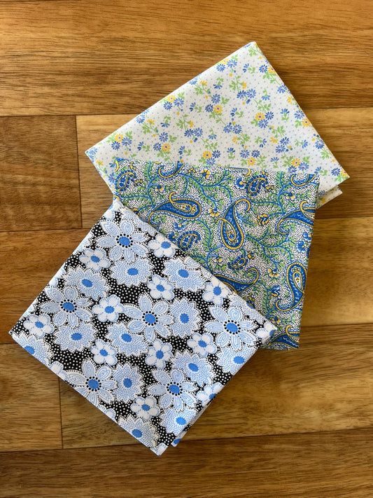 Nana Mae 7 Blue Fat Quarter Bundle by Henry Glass Fabrics