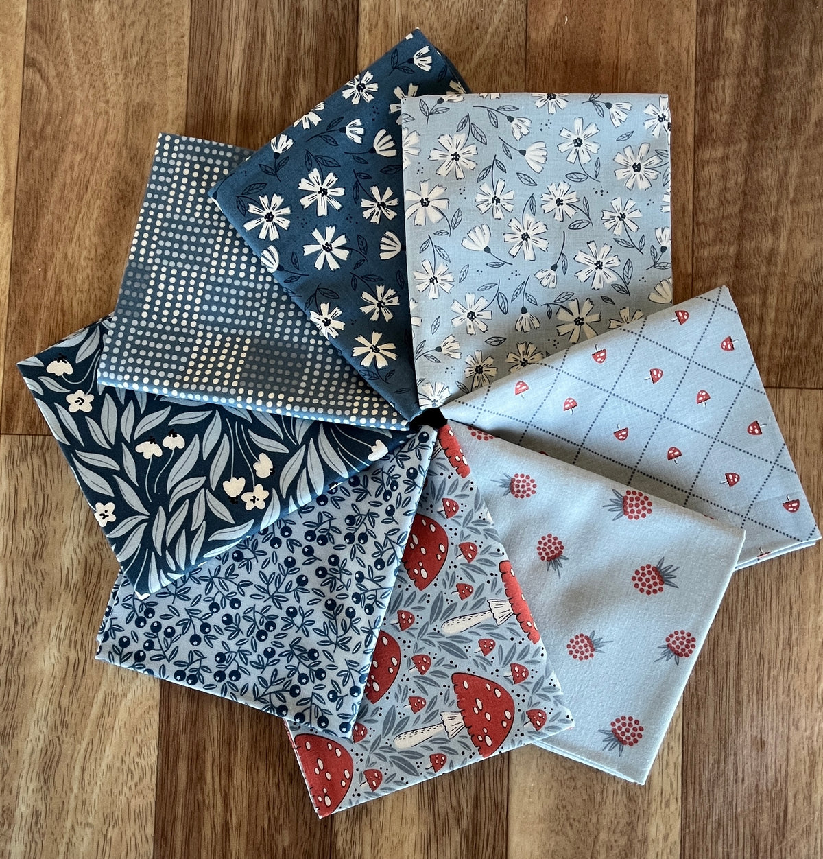 Natures Sketchbook Blues Fat Quarter Bundle by Elena Amo for Moda fabrics