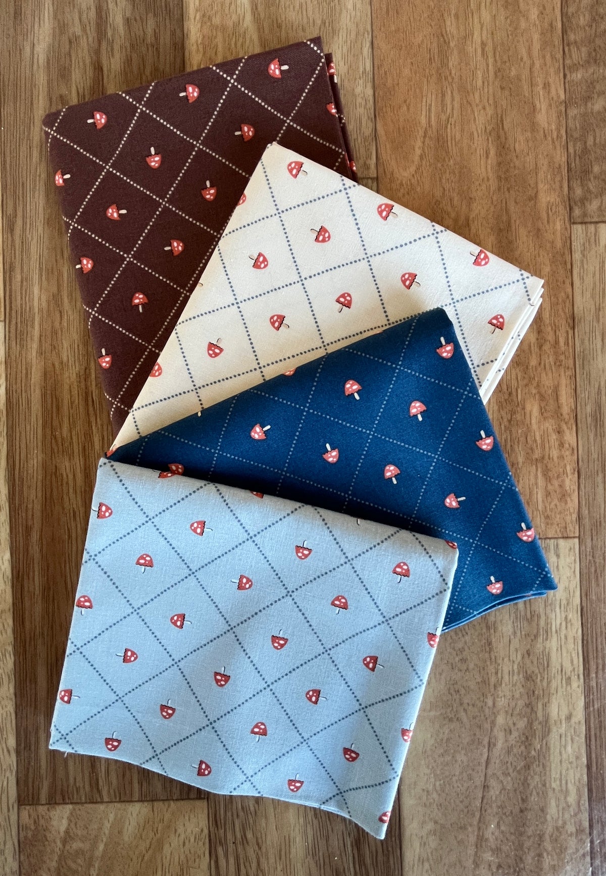 Natures Sketchbook Mushroom Grid Fat Quarter Bundle by Elena Amo for Moda fabrics