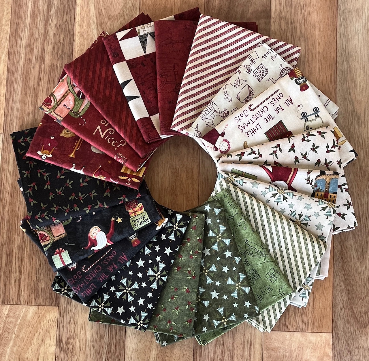 Naughty and Nice Fat Quarter Bundle by Teresa Kogut for Riley Blake fabrics
