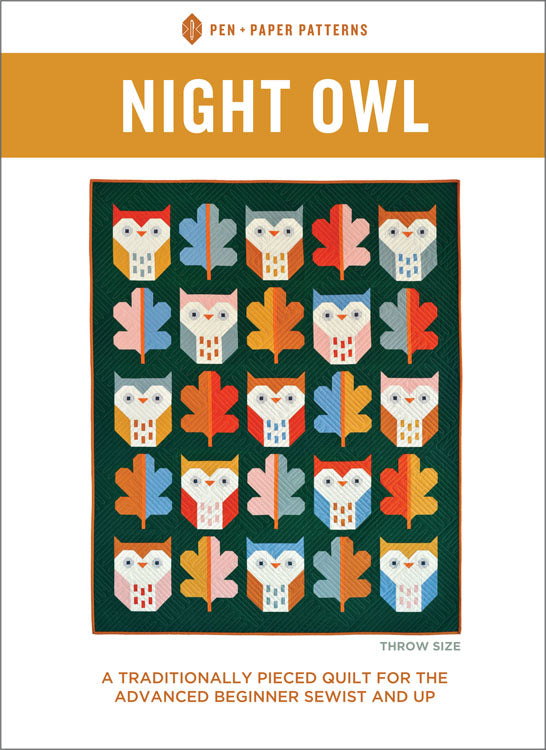 Night Owl Quilt Pattern Pen and Paper