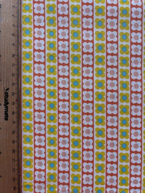 Flowers Days 70's Design CHU055-2B Flower Stripes by Koko Seki (sold in 25cm increments)