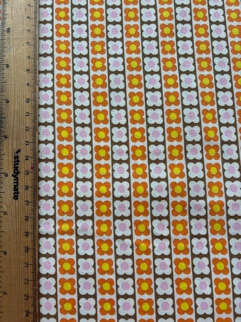 Flowers Days 70's Design CHU055-2C Flower Stripes by Koko Seki (sold in 25cm increments)