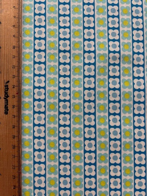 Flowers Days 70's Design CHU055-2D Flower Stripes by Koko Seki (sold in 25cm increments)