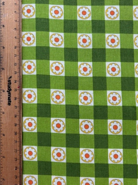 Flowers Days 70's Design CHU055-3E Flower Checks by Koko Seki (sold in 25cm increments)