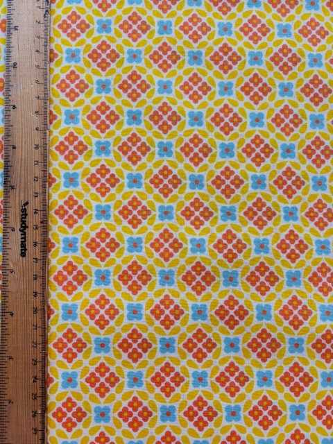 Flowers Days 70's Design CHU055-4B Flower Circles by Koko Seki (sold in 25cm increments)