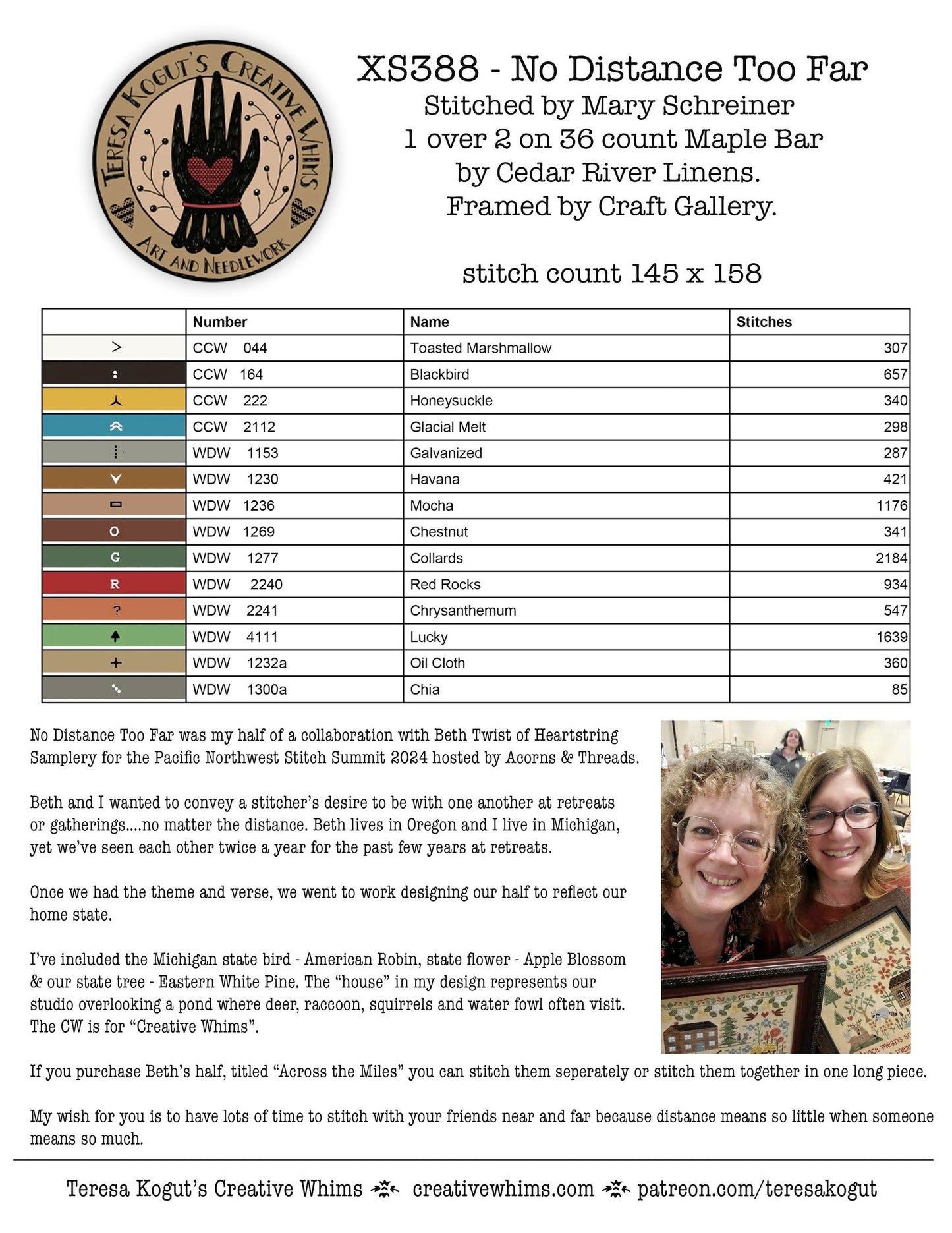 No Distance To Far Cross Stitch pattern by Teresa Kogut