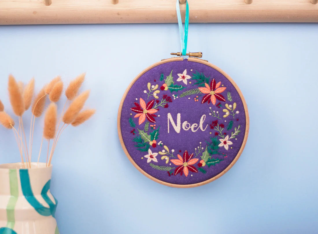 Christmas Wreath Noel Embroidery Kit by Oh Sew Bootiful