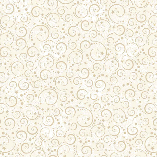 Nordic Holiday Village 3609-44 Mini Swirls Cream by Mary Jane Carey for Henry Glass Fabrics (sold in 25cm increments)