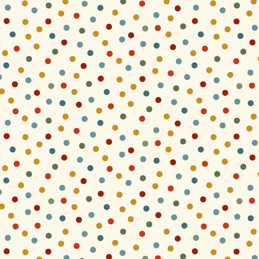 Nordic Holiday Village 3604-11 Dots Cream by Mary Jane Carey for Henry Glass Fabrics (sold in 25cm increments)