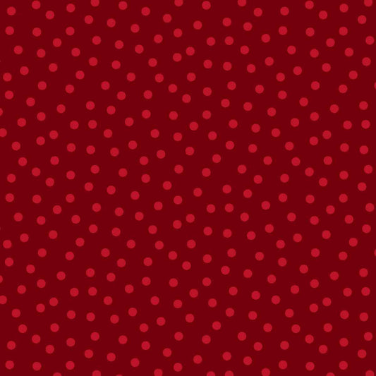 Nordic Holiday Village 3604-88 Dots Red by Mary Jane Carey for Henry Glass Fabrics (sold in 25cm increments)