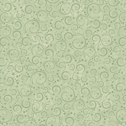 Nordic Holiday Village 3609-16 Mini Swirls Light Sage by Mary Jane Carey for Henry Glass Fabrics (sold in 25cm increments)