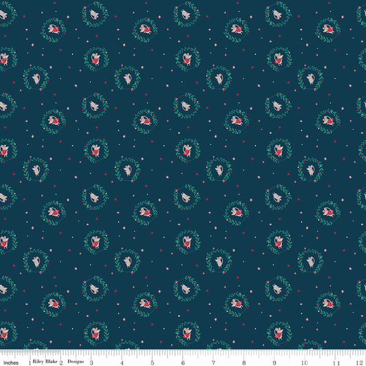 Nutcracker Tradition Christmas Mice C17673-Midnight by Jennifer Long for Riley Blake Fabrics (sold in 25cm increments)