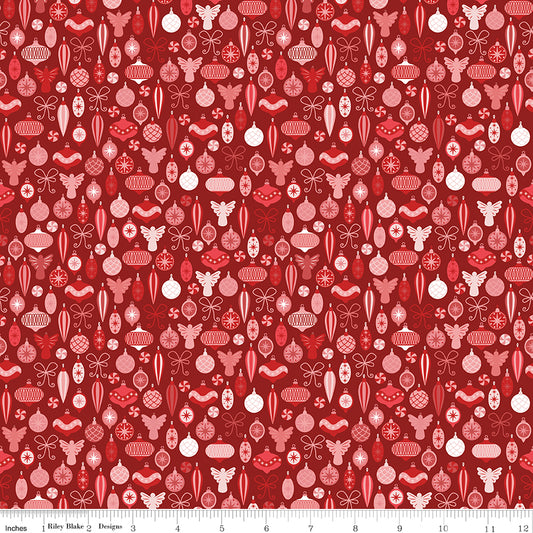 Nutcracker Tradition Adorn The Tree C17674-Berry by Jennifer Long for Riley Blake Fabrics (sold in 25cm increments)