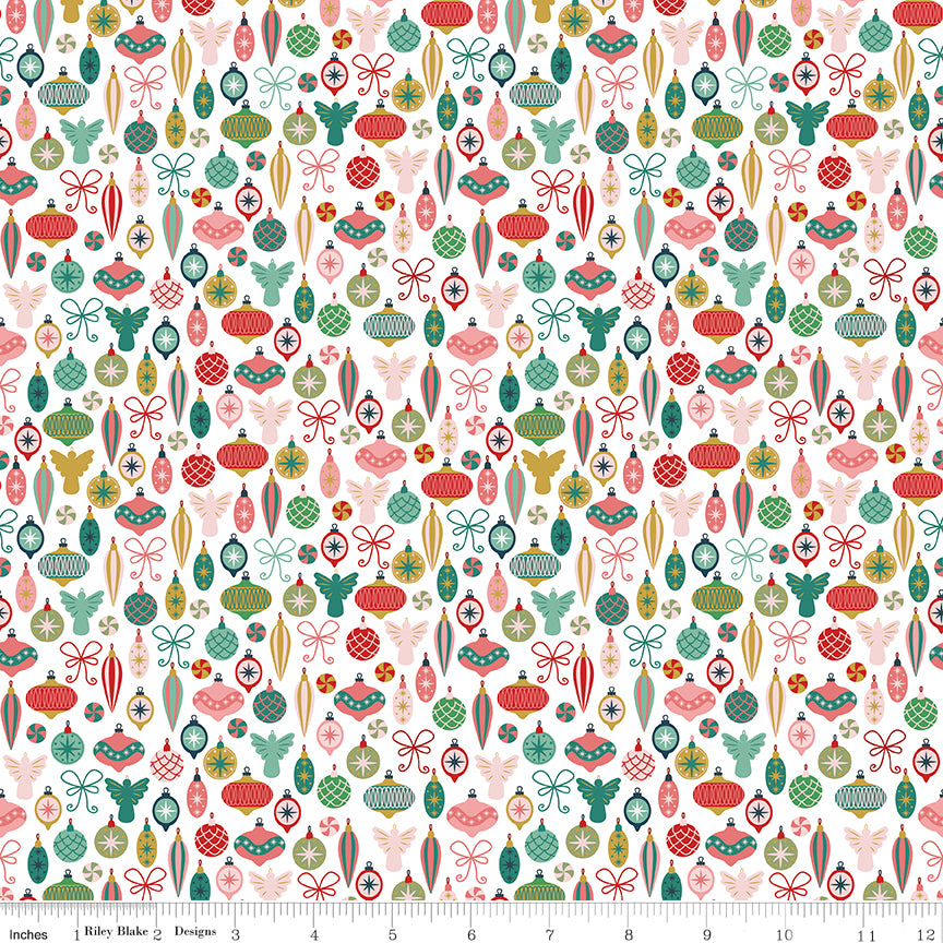 Nutcracker Tradition Adorn The Tree C17674-Snow by Jennifer Long for Riley Blake Fabrics (sold in 25cm increments)